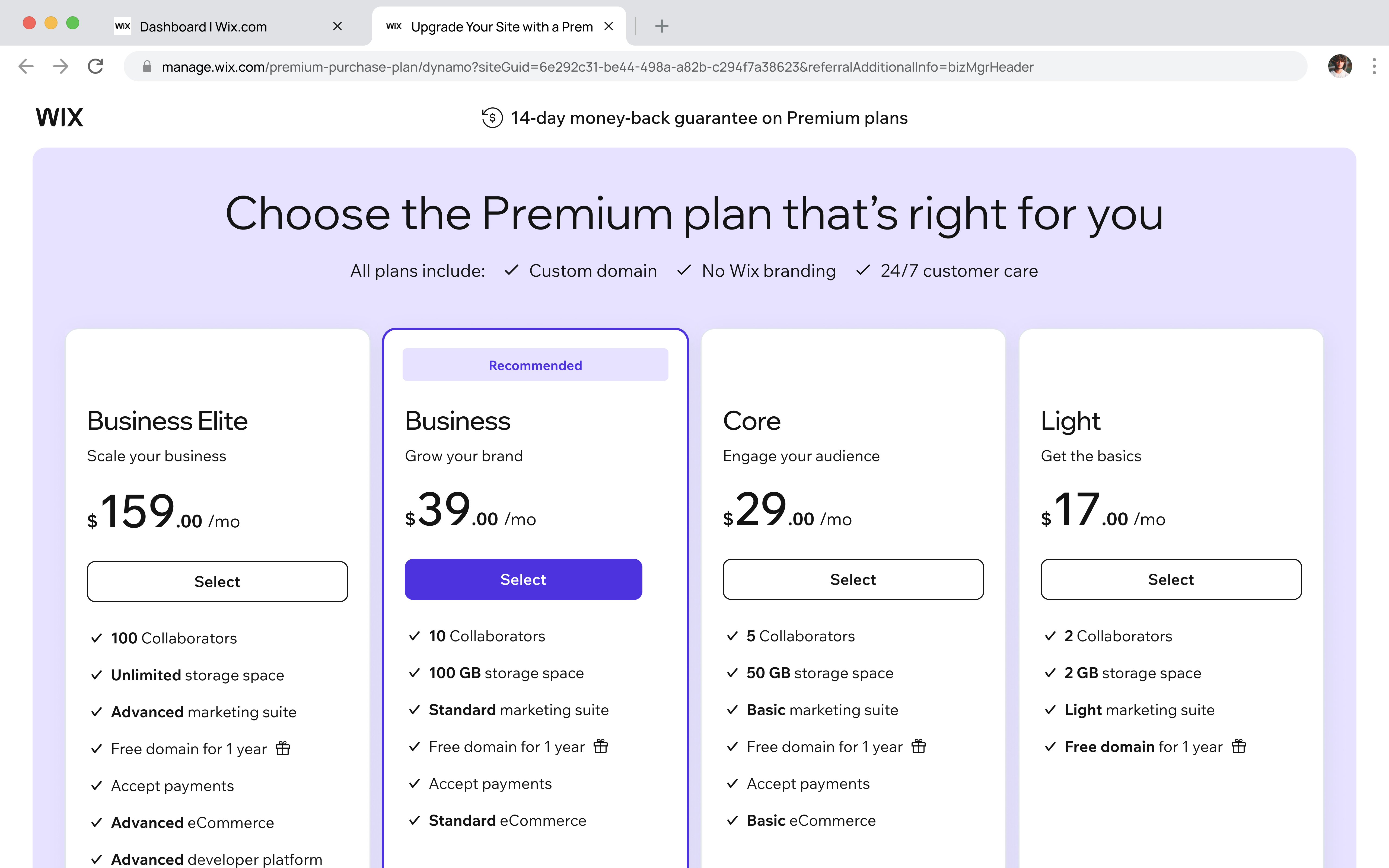Eclipse - Wix purchase flow redesign